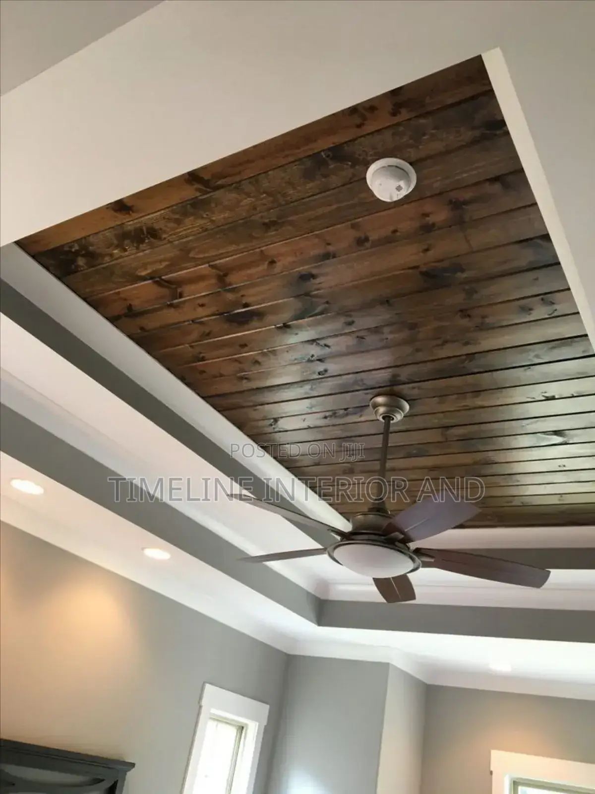 Fluted Panels and Gypsum Ceiling.