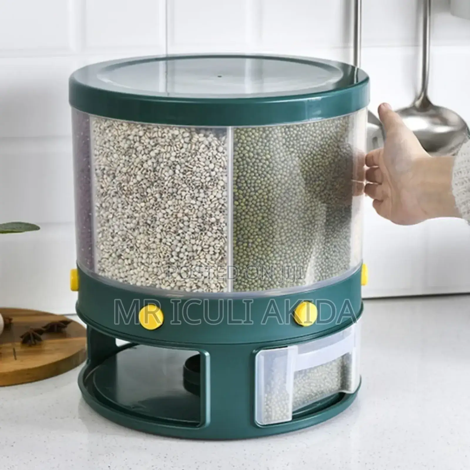 10kg 6compartment Rotating Grain Dispenser Food Storage Box