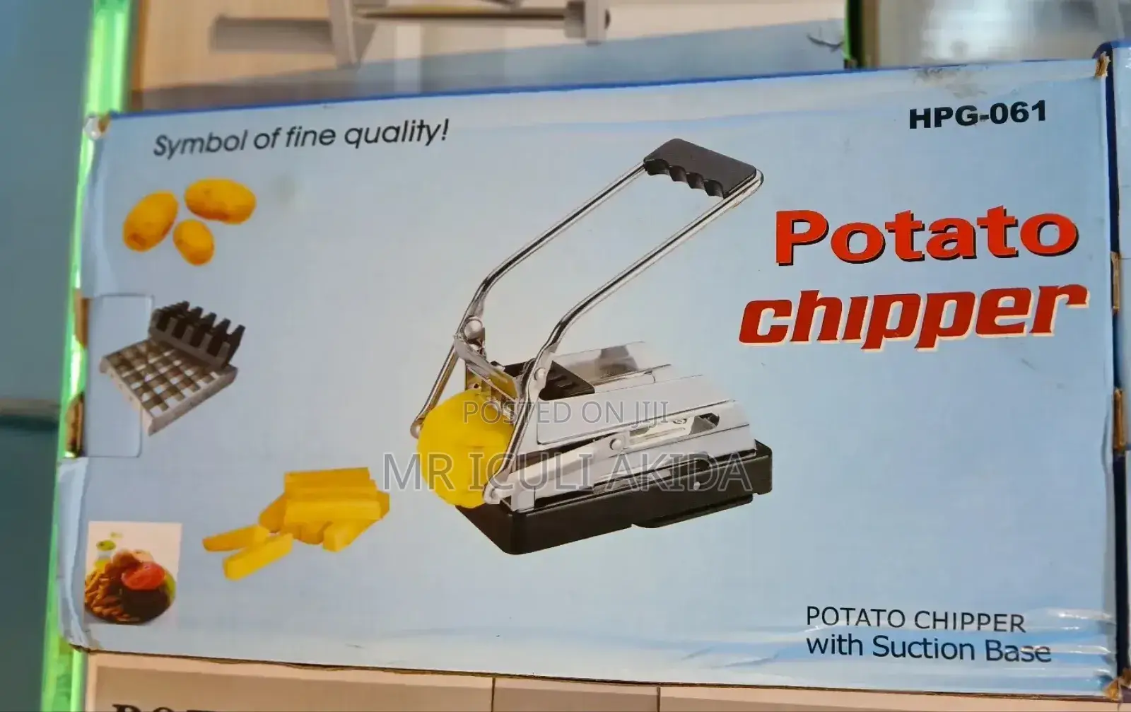 Stainless Steel Potato Chipper WTH Rubber Suction Base