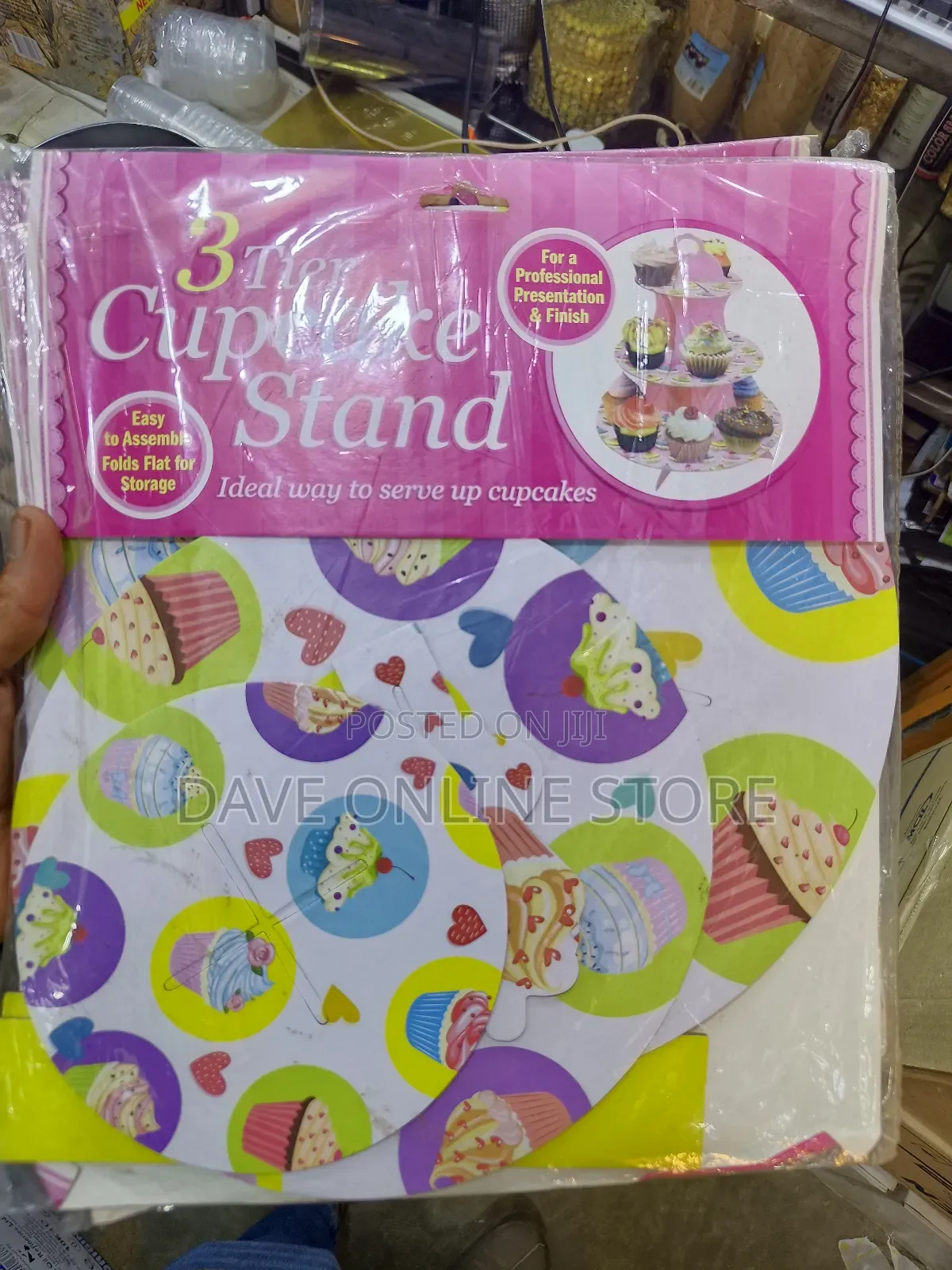 Folding 3 Tiers Paper Cake Dessert Rack
