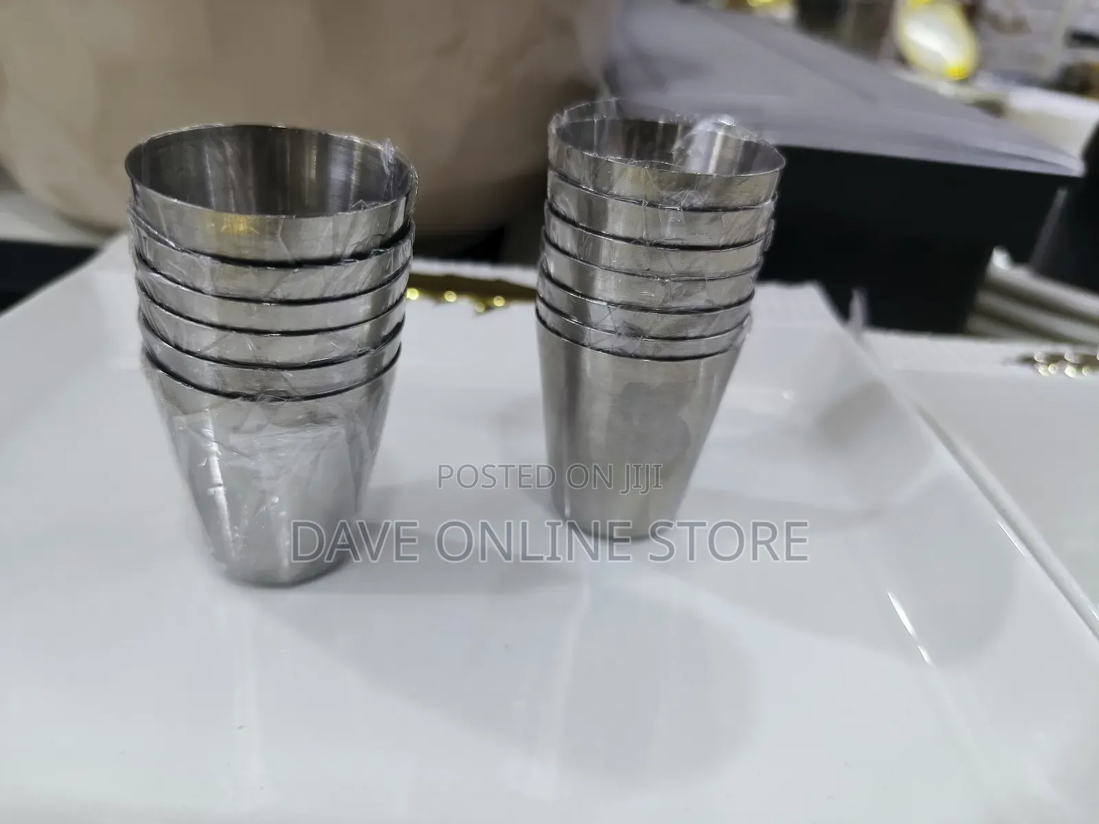 Dozen Stainless Steel Small Shot Glasses