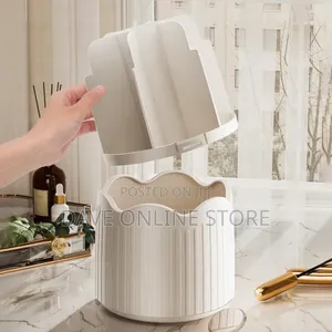 Makeup Brush Holder, 360° Rotating Makeup Organizer Box