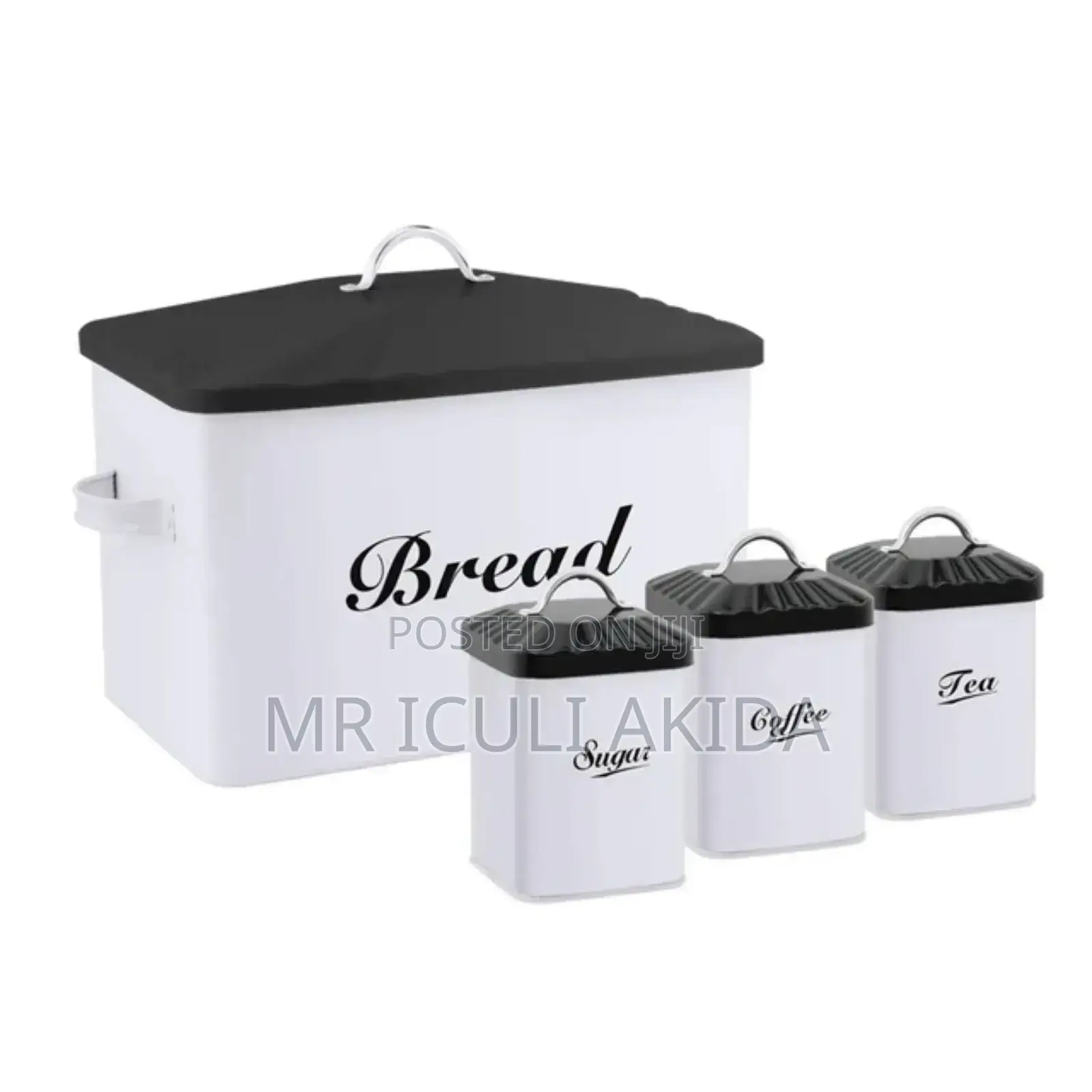 4pcs Bread Bin,Sugar,Tea,Coffee Bin Storage Canister Boxes