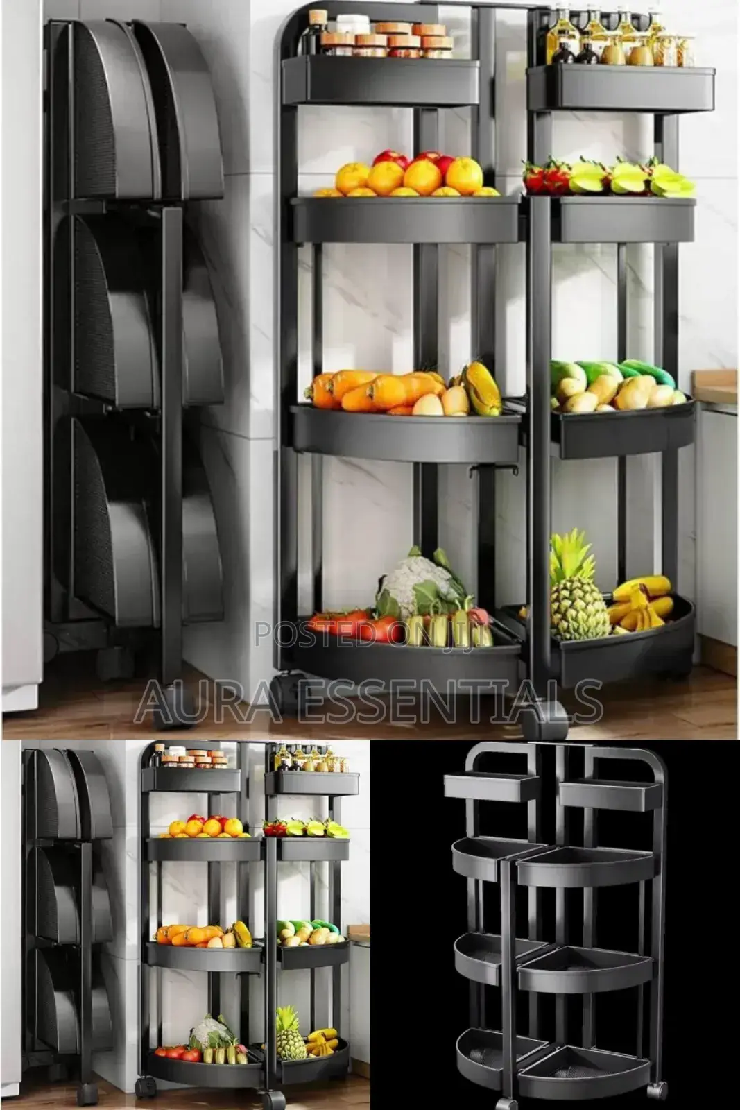 New Inbox Metal 4 Tier Rolling Kitchen Storage Rack