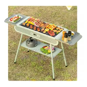 Outdoor Foldable Charcoal BBQ Grill WTH 3storage Boards