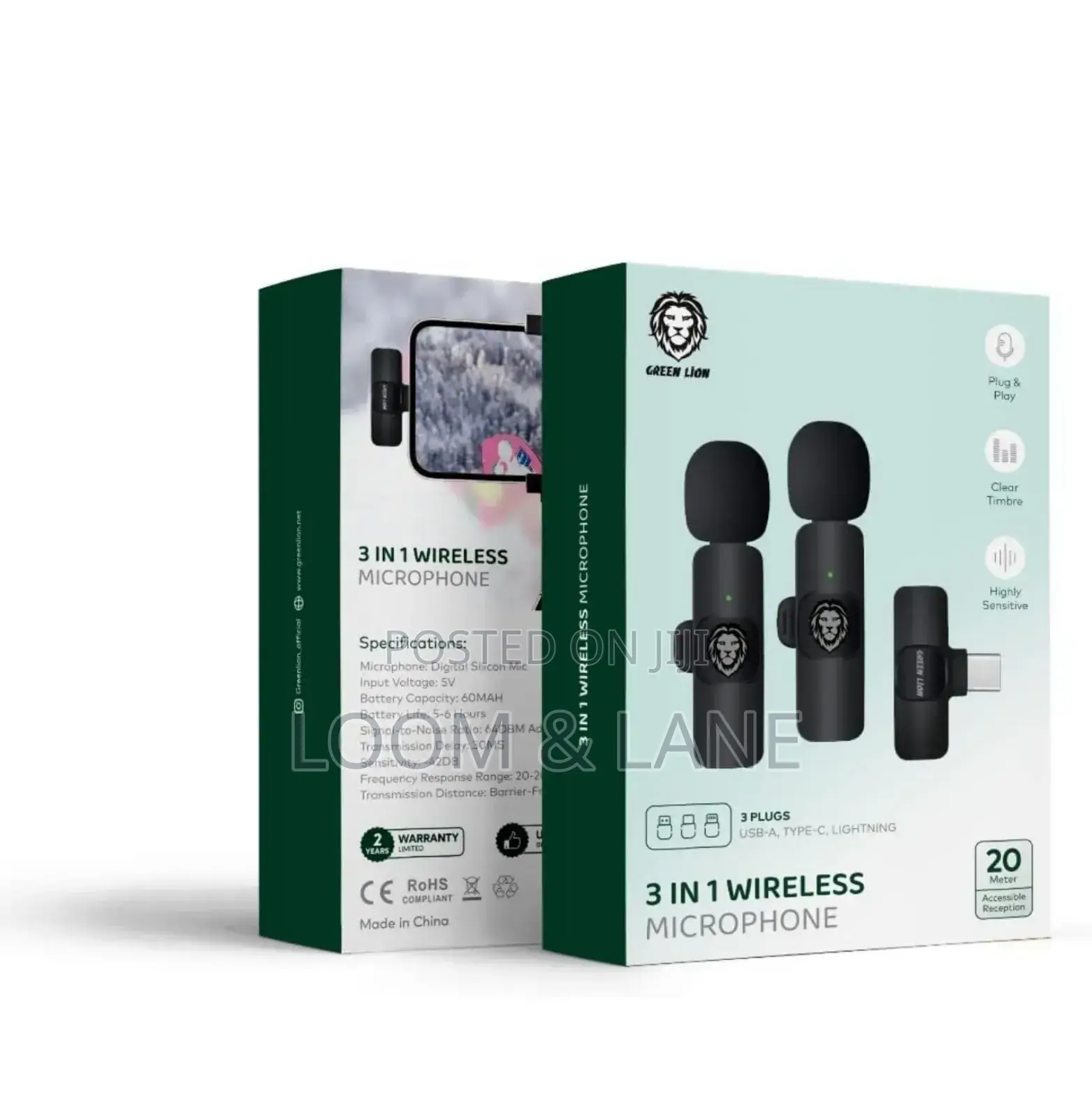 3 in 1 Green Lion Wireless Microphone