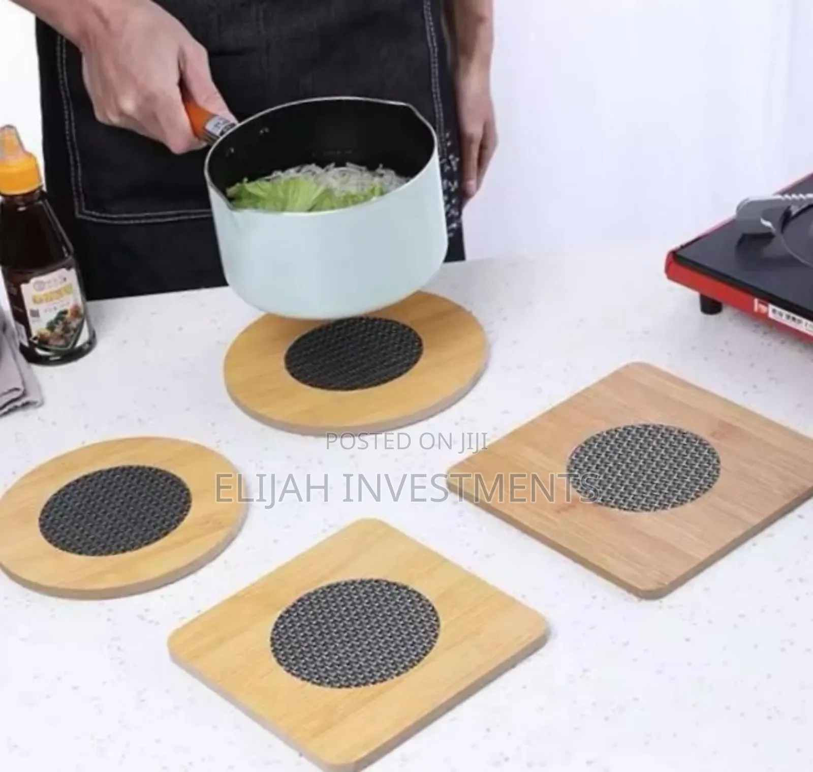 Brand New 4pcs Coaster Insulated Wooden Pads