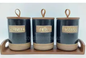 3pcs Ceramic Canister Sugar Storage Set