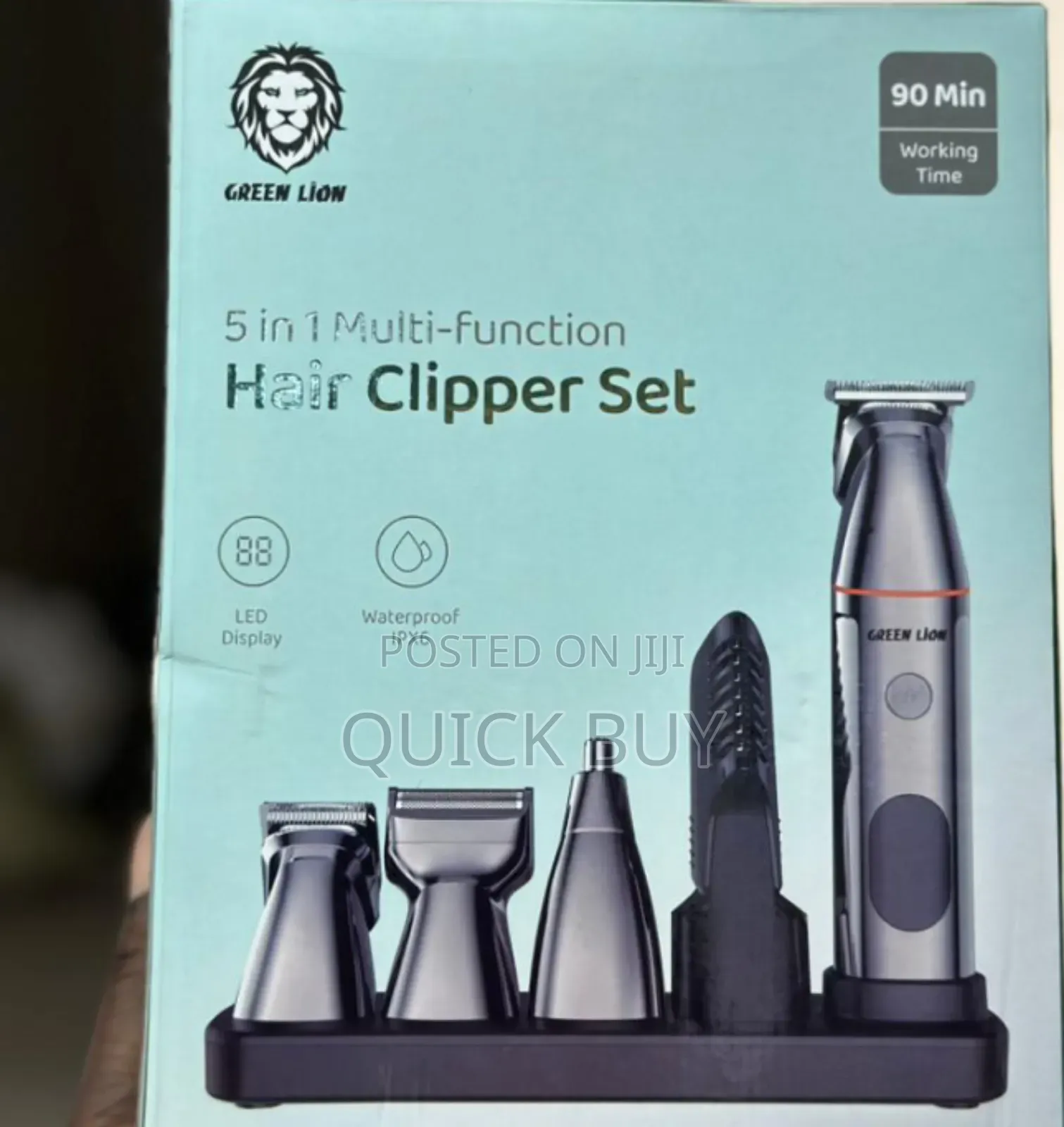 Ultimate Green Lion 5 in 1 Multifunction Hair Clipper Set