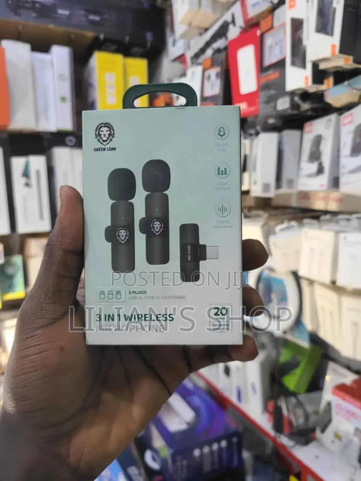 Greenlion 3 in 1 Wireless Microphone - Black