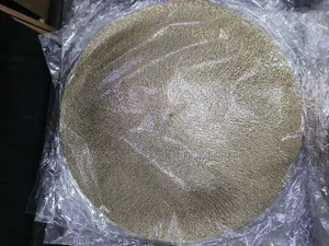 Loftyan Vinyl Gold Round Placemat for Dining Table