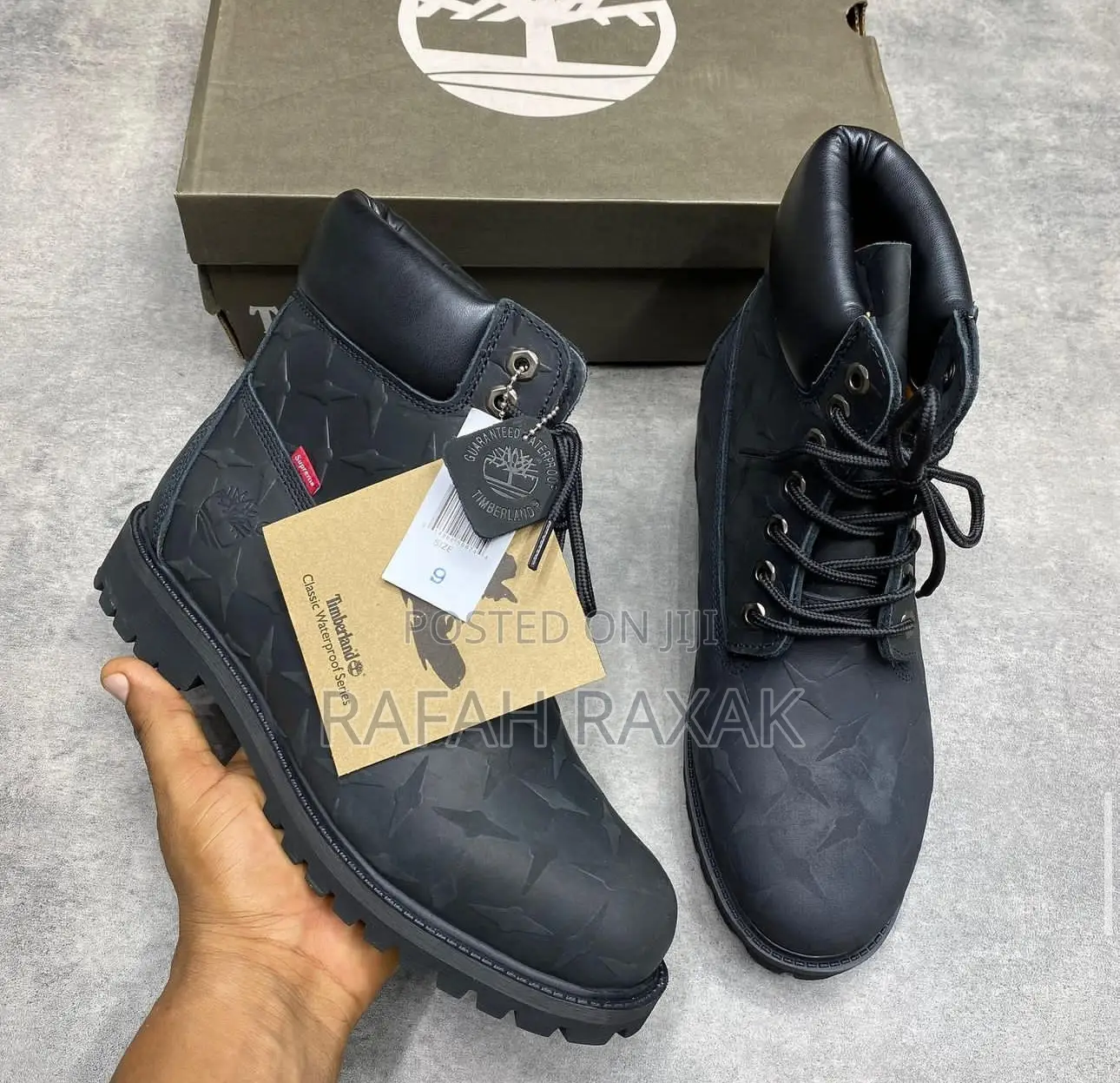 Original Black Waterproof Supreme X Timberland 6 Inc Boots