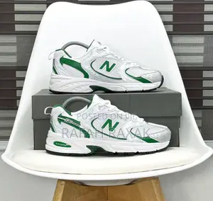 Original Unisex White/Green New Balance 530 Running Sneakers