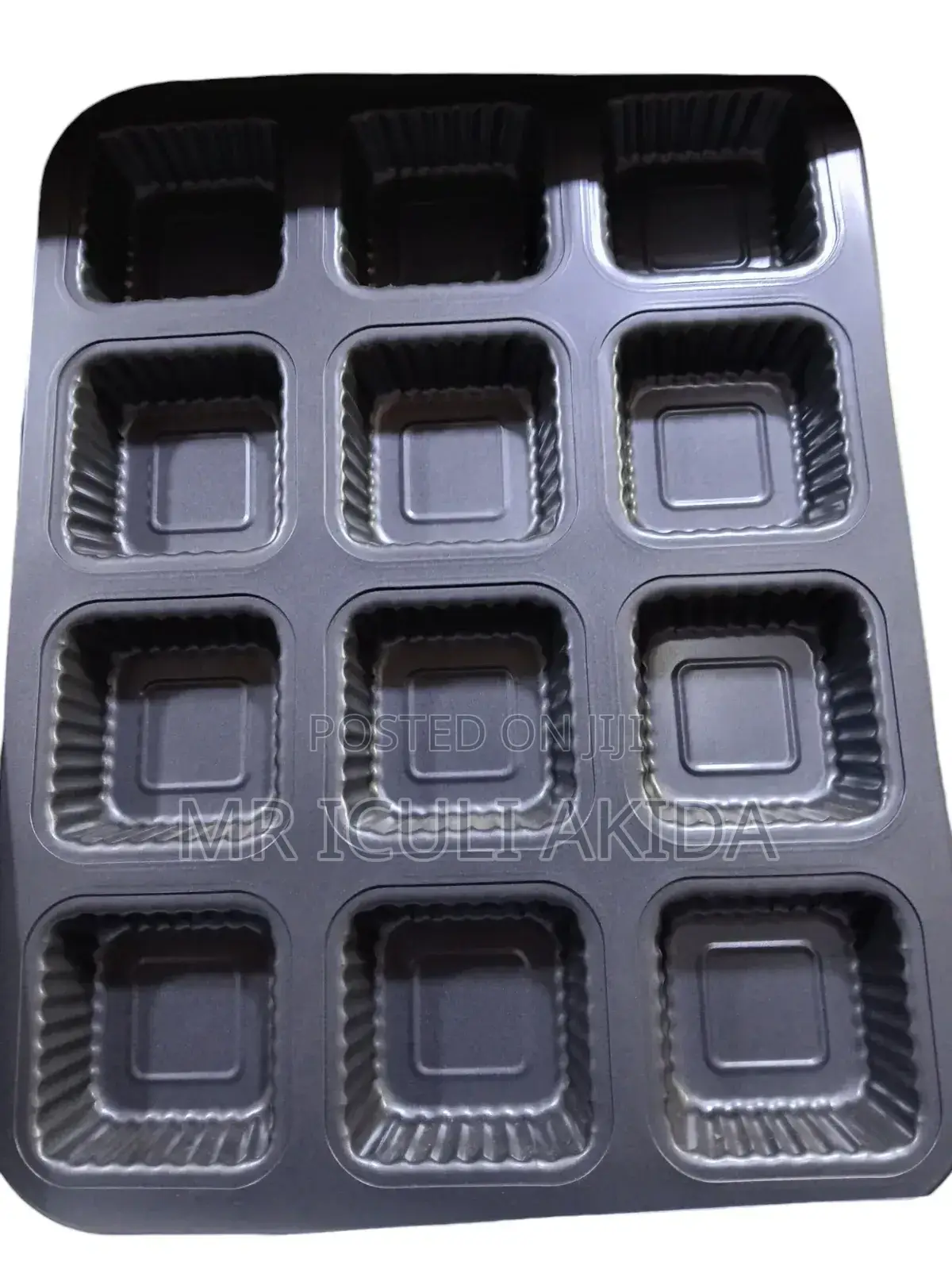 12pcs Square Shape Nonstick Muffin Mold Baking Pan WTH Holes