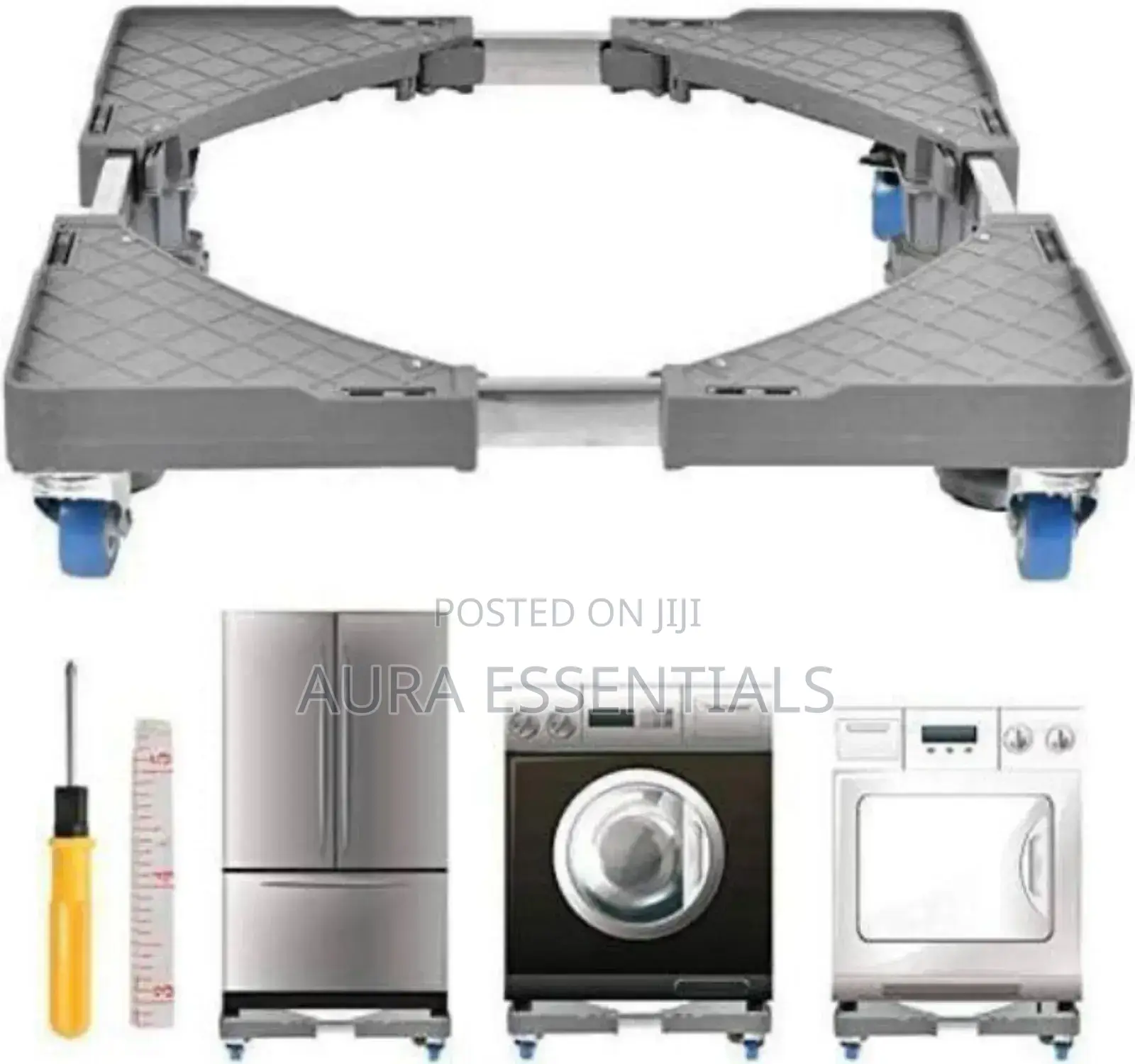 Heavy-Duty Movable Fridge and Washing Machine Stand