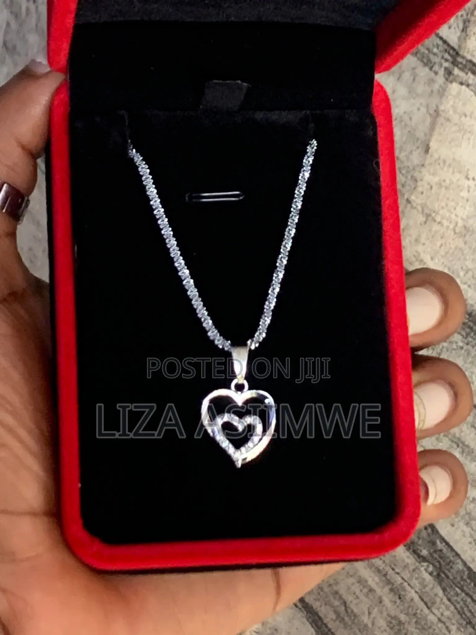 Silver Double Heart Necklace for Ladies
