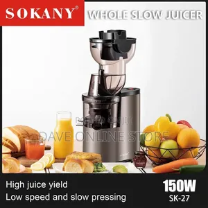 SOKANY SK-27 150W Slow Masticating Juicer, , Brown