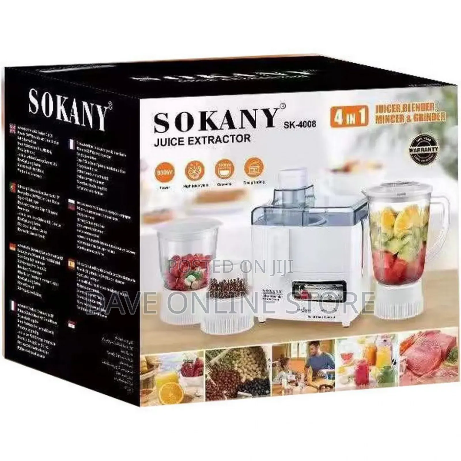 Sokany SK-4008 Multimixer 800W Blender. White
