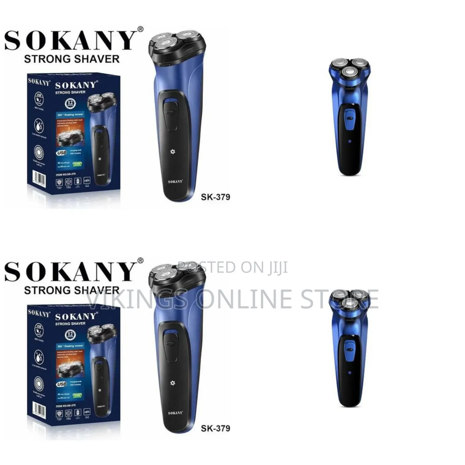 Sokany Hair and Beard Smoother Shaver Blue