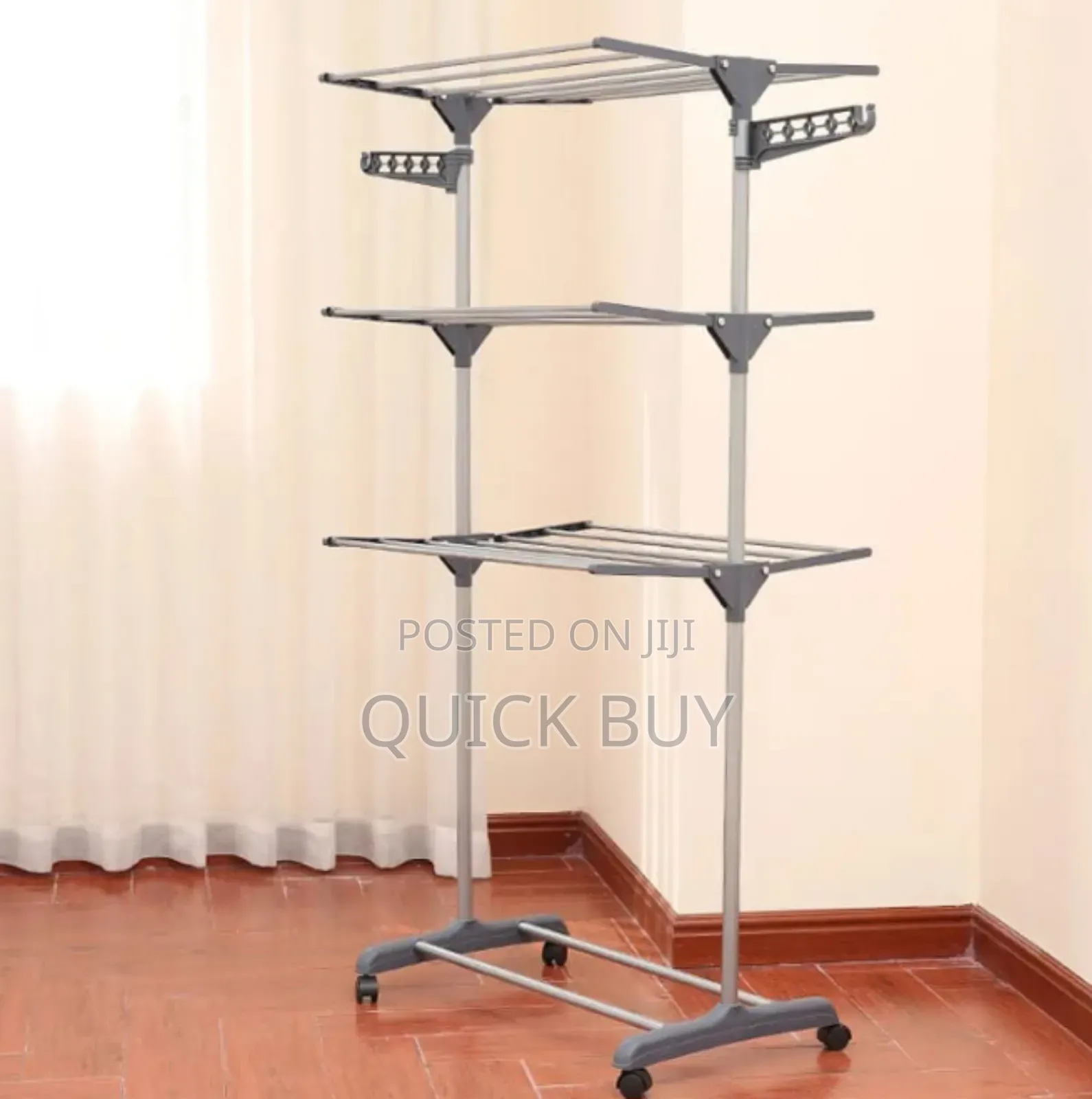 Smart Clothes Drying Rack 3 Tier Rolling Stainless