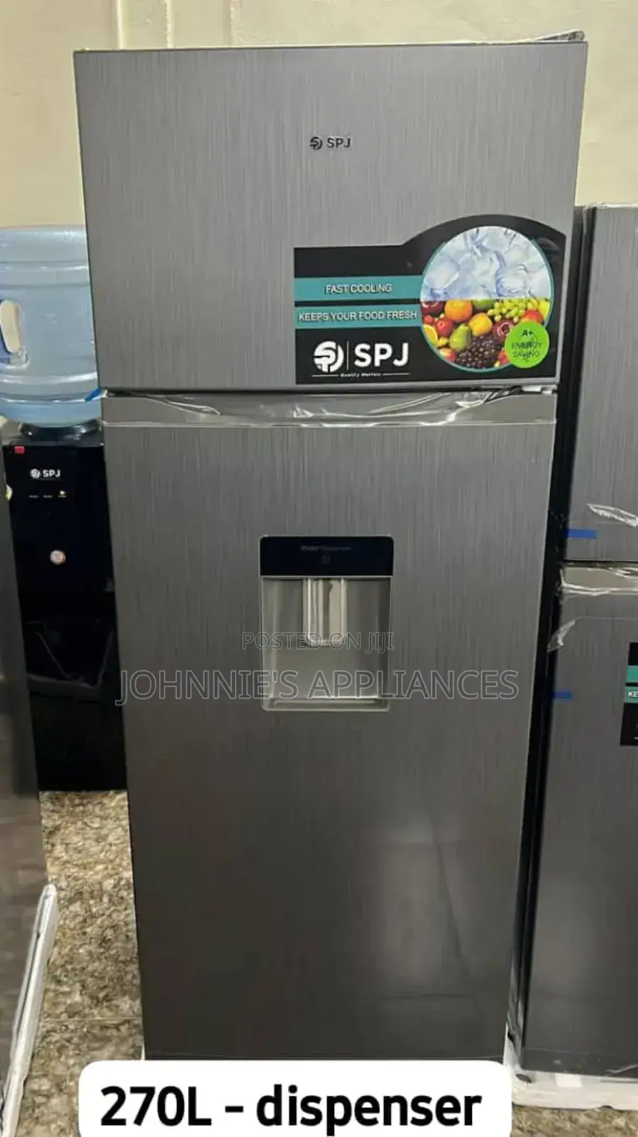 SPJ Double Door Fridge With Water Dispenser 270L