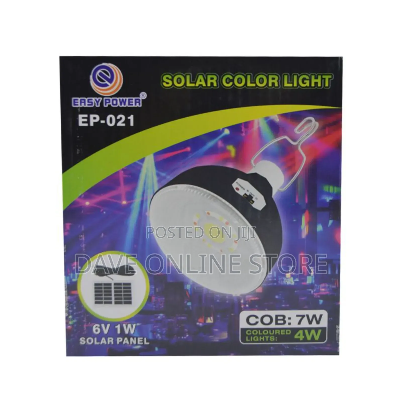 Led Solar Lamp Cob , 7w, Colored Light