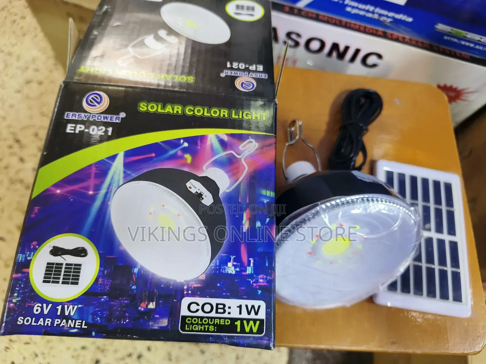 Led Solar Lamp Cob Ep021, 7w, Colored Light