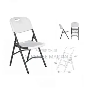 Photo - White Cheap Plastic Metal Folding Garden Plastic Chairs