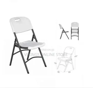 Photo - White Cheap Plastic Metal Folding Garden Plastic Chairs
