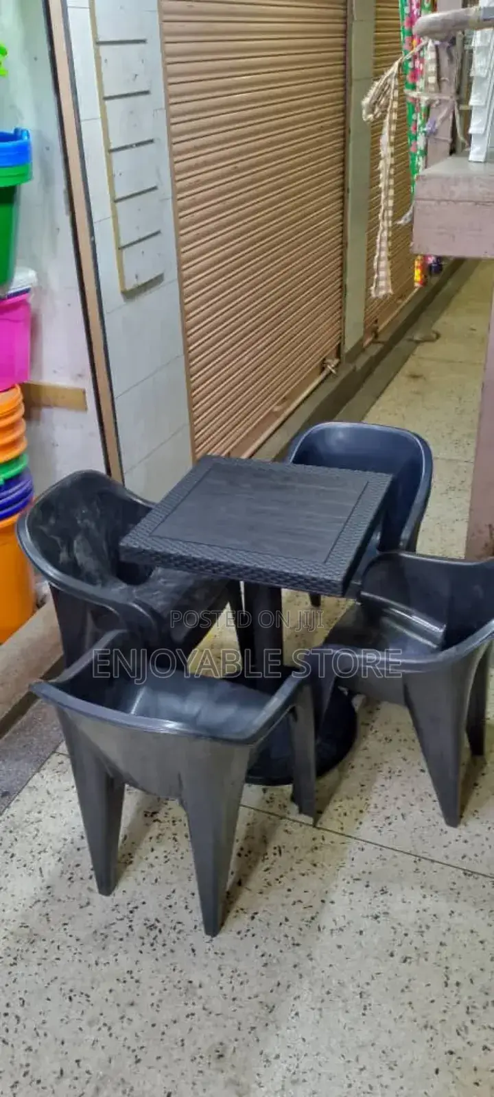 Plastic Sofa Chairs and Table Set