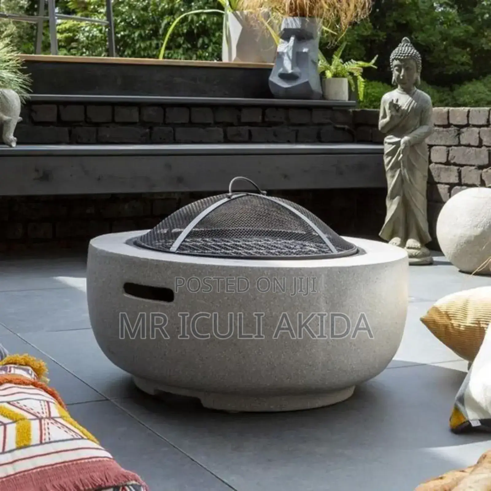 Outdoor Wood Burning Charcoal Terrace BBQ Grill Fire Pit