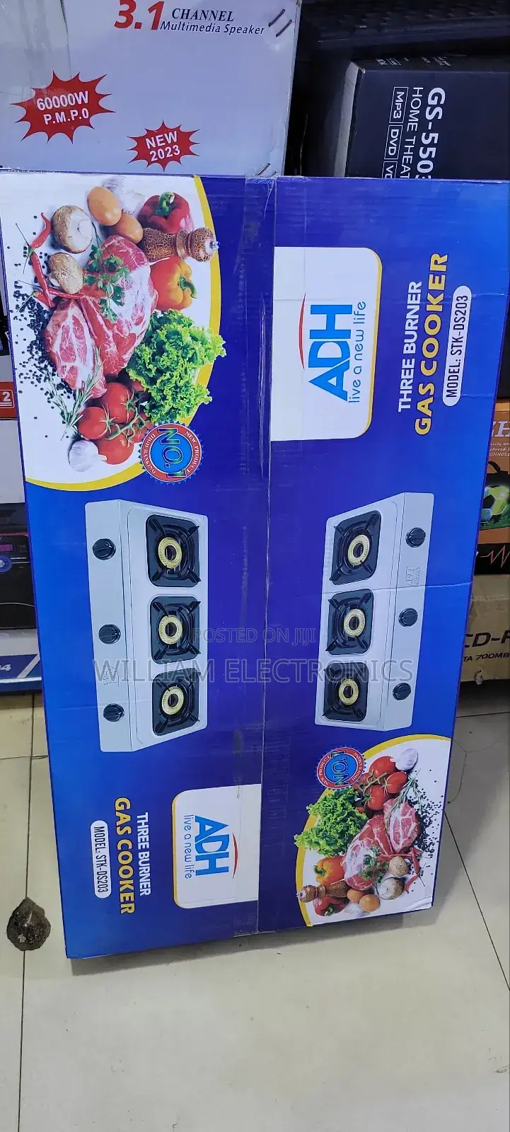 STK-DS203 3 Burner ADH With Rotatablepipes/Electricgascooker