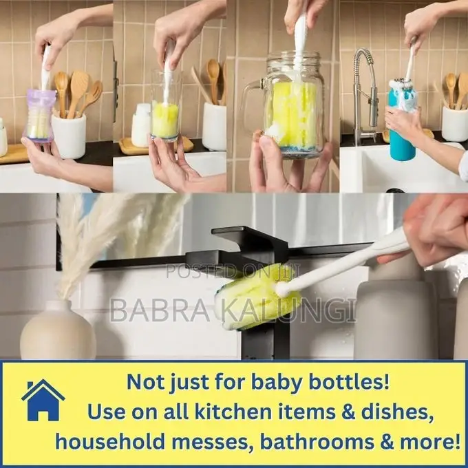 1 Piece Foam Material Reusable Baby Bottle Brush,