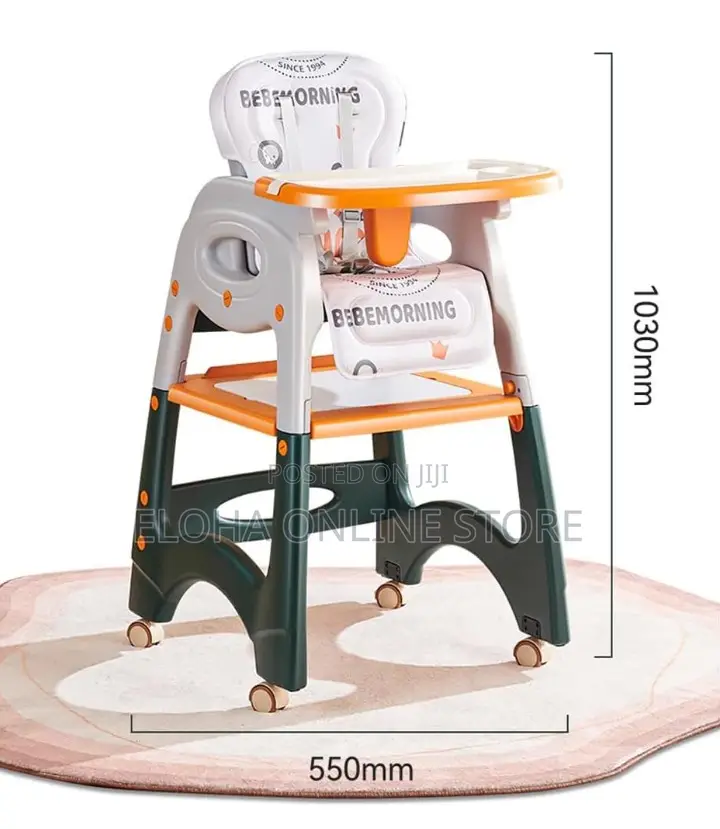 3 in 1 Convertible Baby Feeding Chair With Wheels