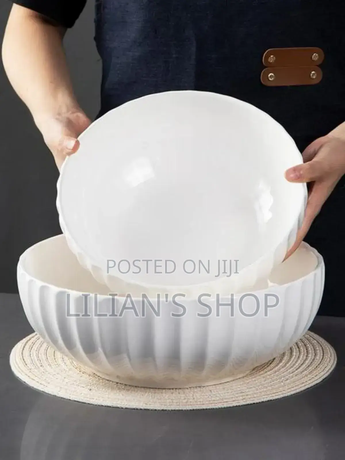 Large Round Ceramic Plate White