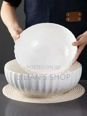 Large Round Ceramic Plate White