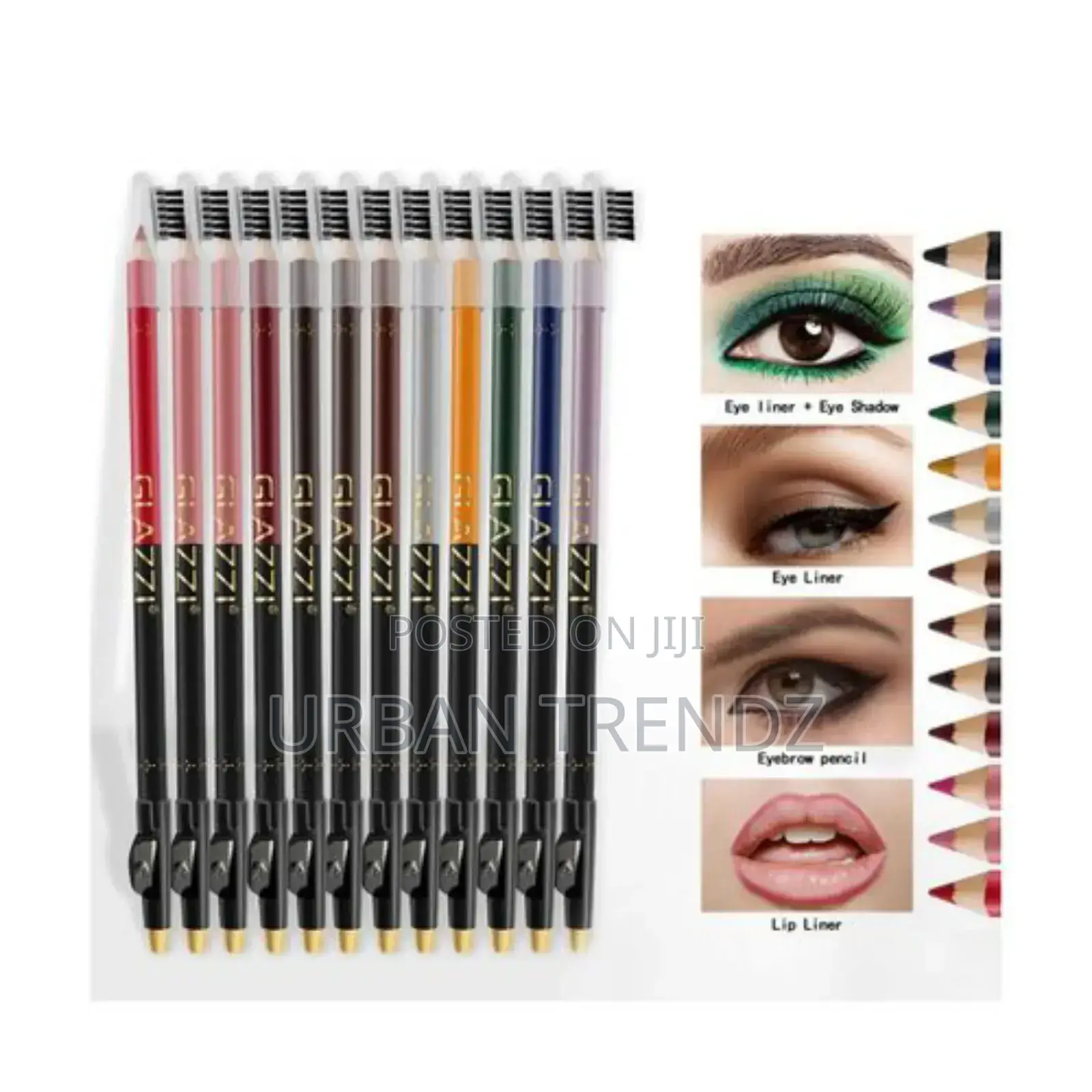 GLAZZI 12 Colors Long-Lasting Eye Liner Pencil Eyeliner