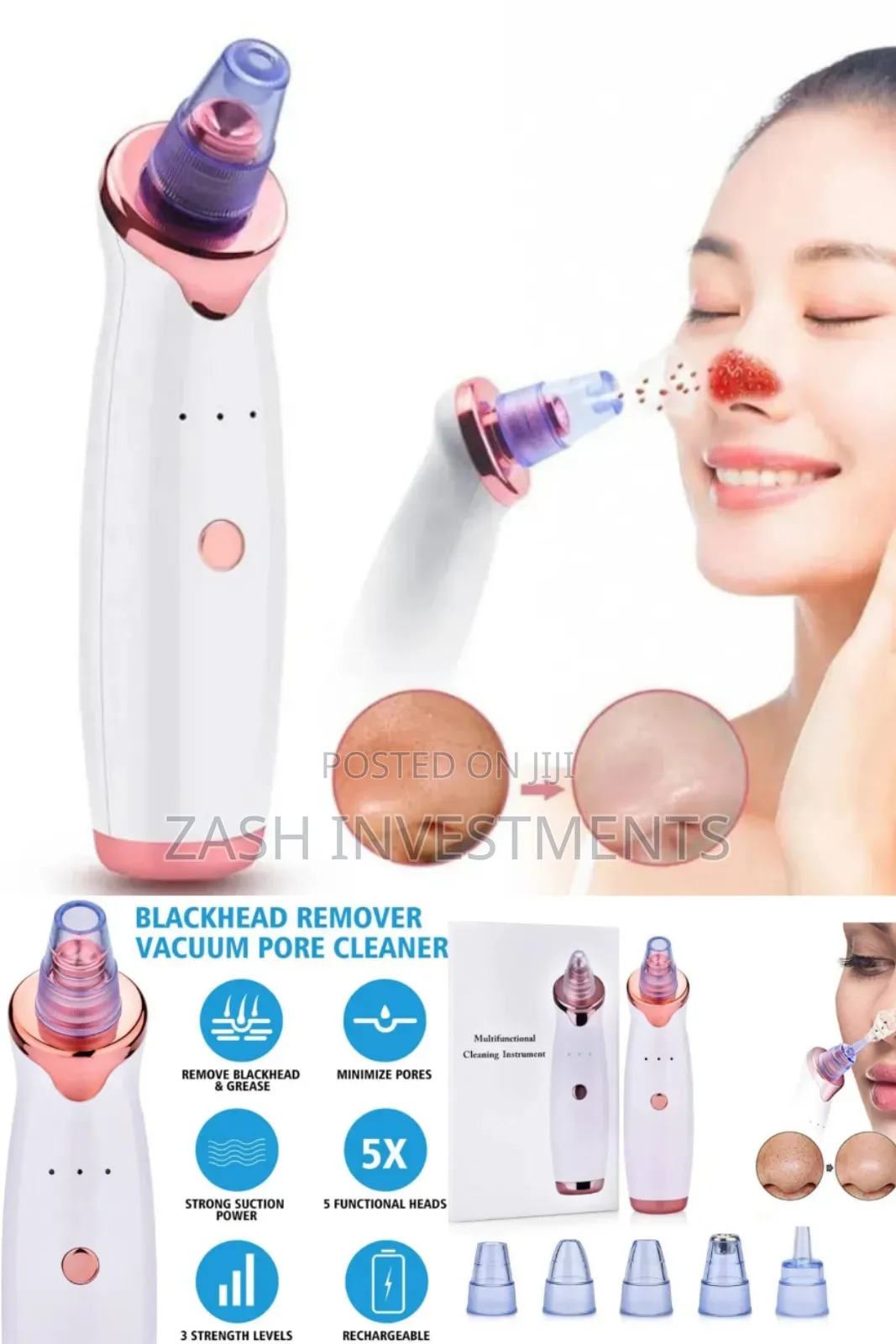 Facial Blackhead Vacuum Pore Cleaner Acne Cleanser Spots