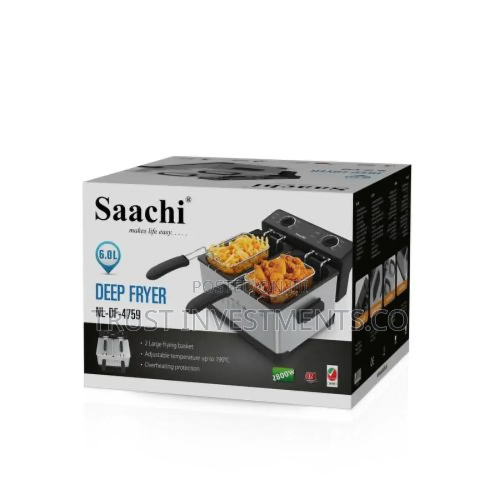 Saachi 6 Litre Automatic Commercial 3L+3L Double Deep Fryer