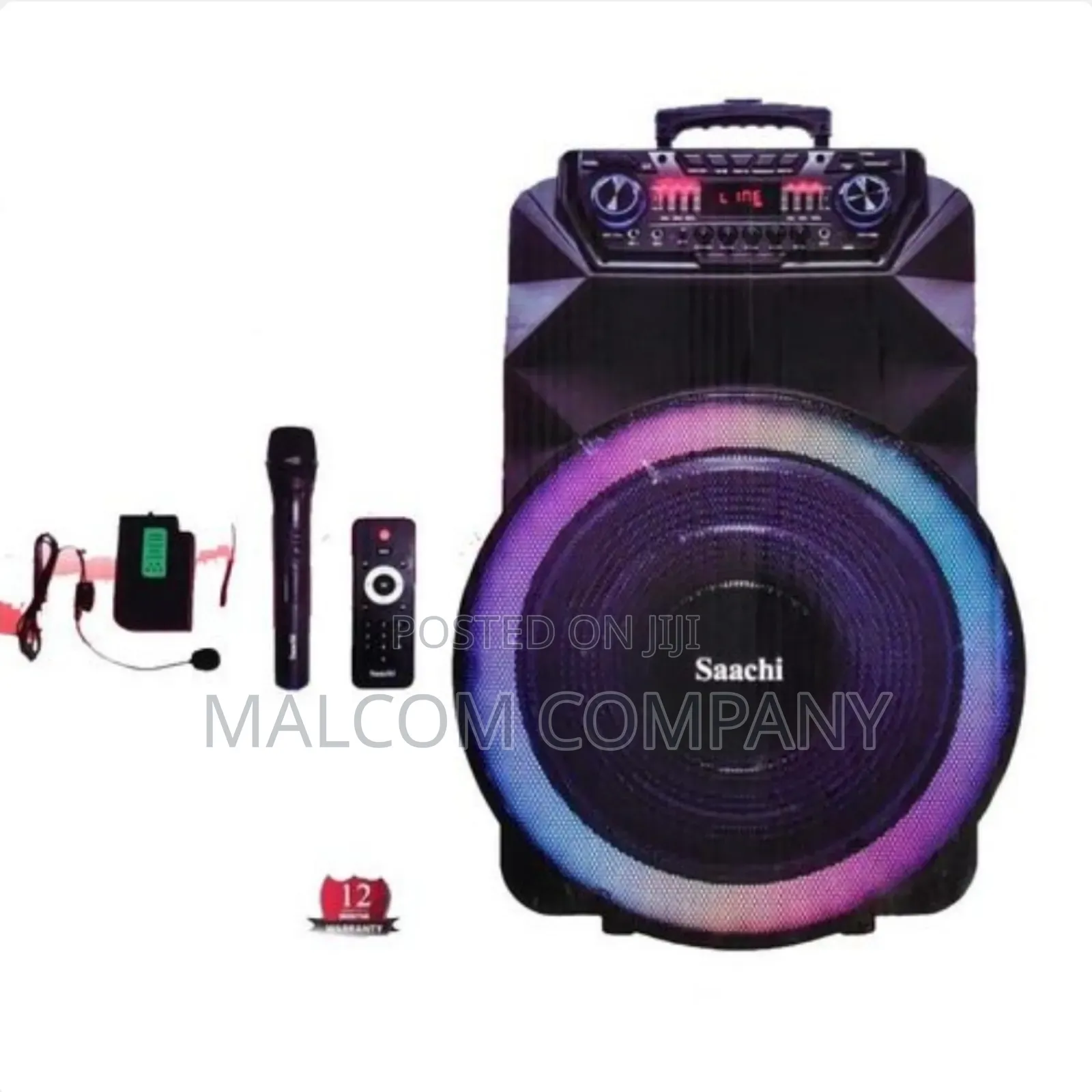 Saachi Outdoor Trolly Speaker Bluetooth/Fm With Wireless Mic