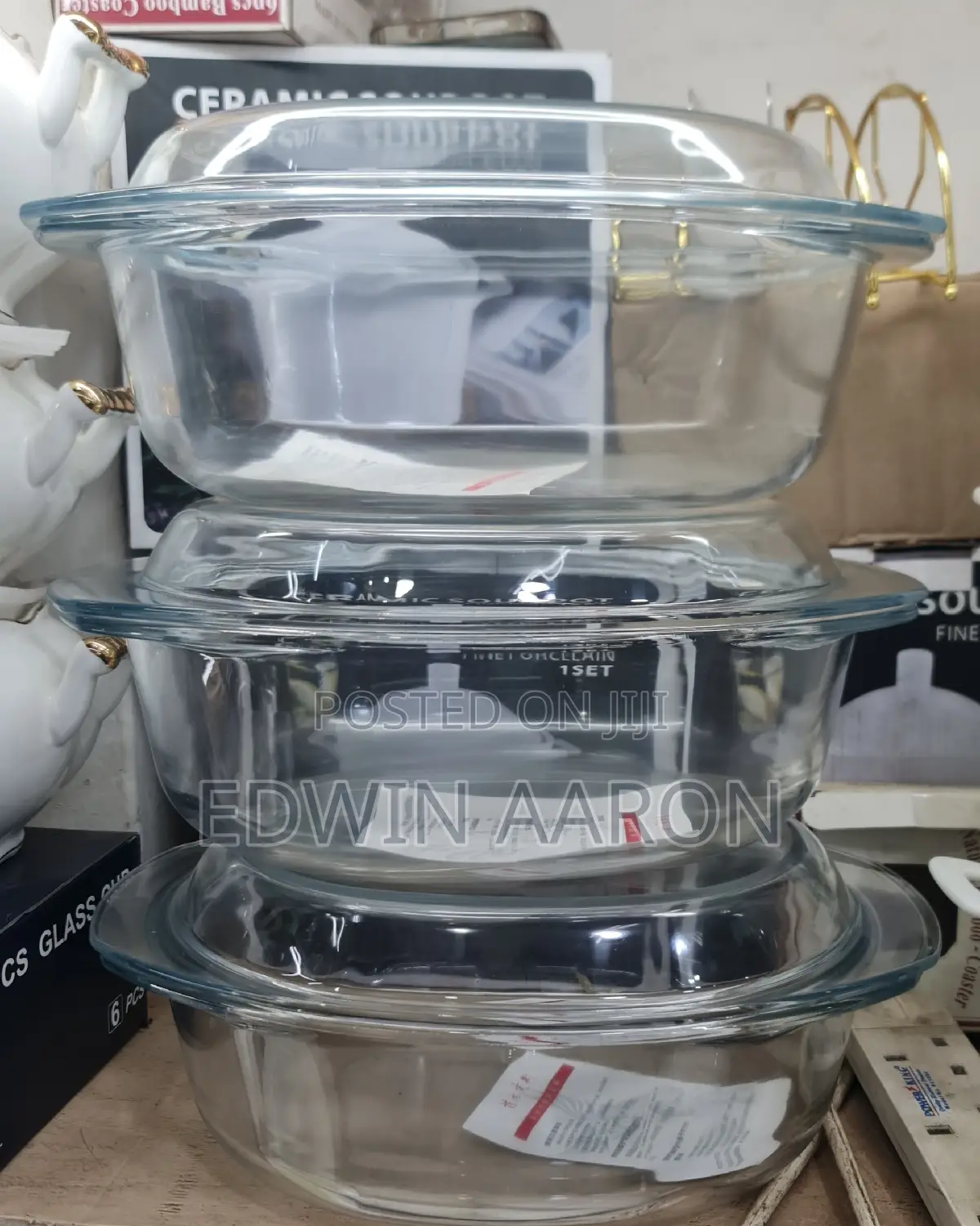 3pcs Rectangular Glass Serving Dishes ( Big Size )