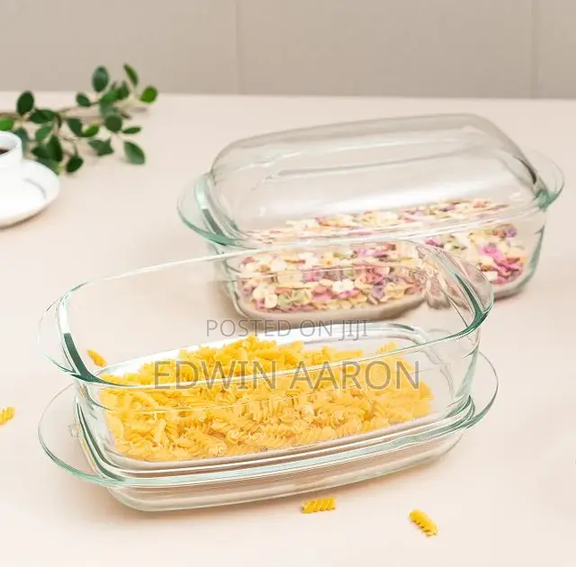 3pcs Rectangular Glass Serving Dishes ( Big Size )