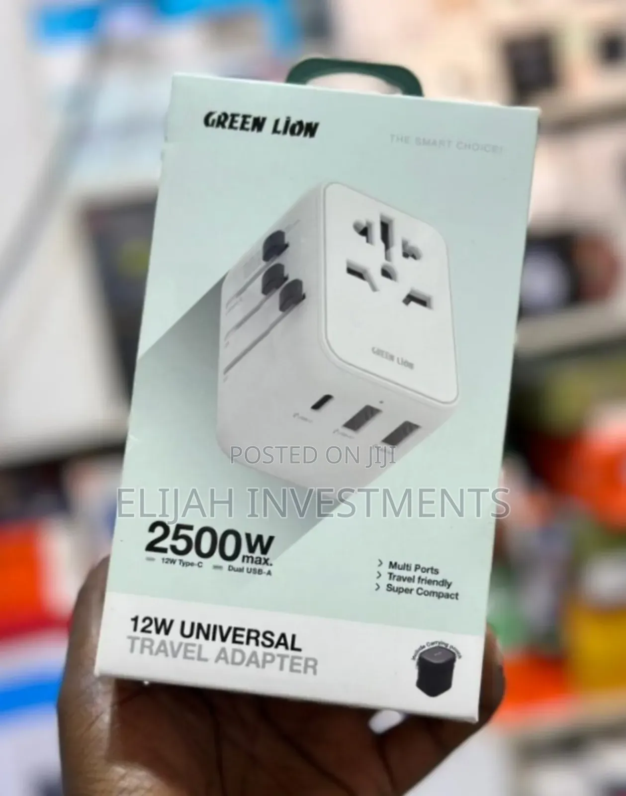 Long Lasting Green Lion 12W Universal Travel Adaptor
