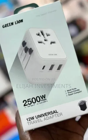 Long Lasting Green Lion 12W Universal Travel Adaptor