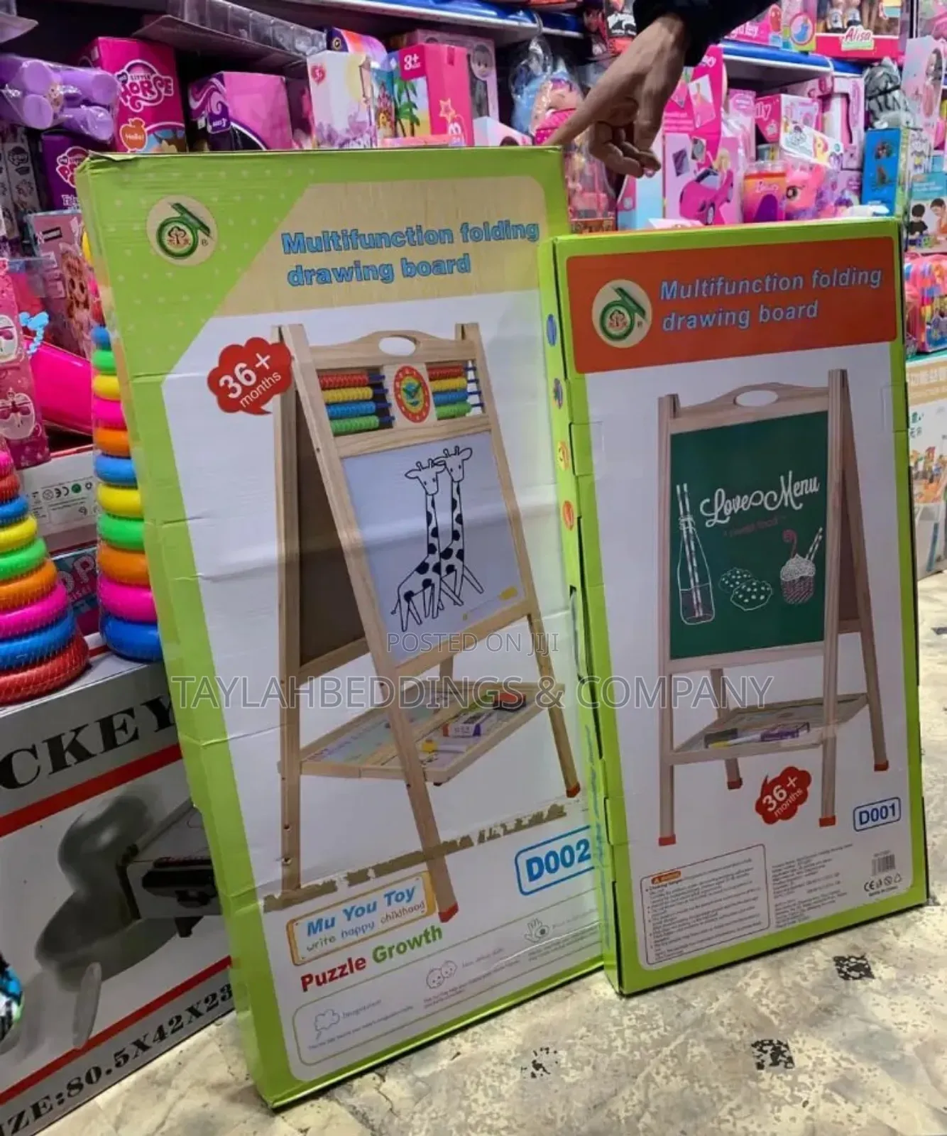 Foldable Magnetic Wooden Easel Board With Drawing Accessorie