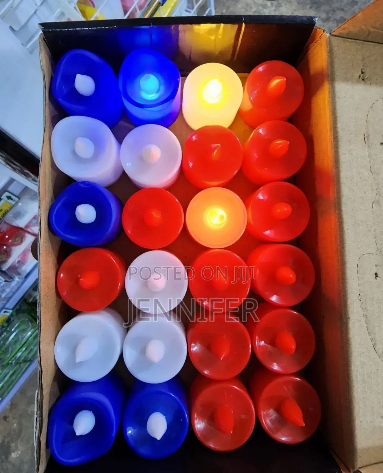 Red and White Smokeless Plastic Candles