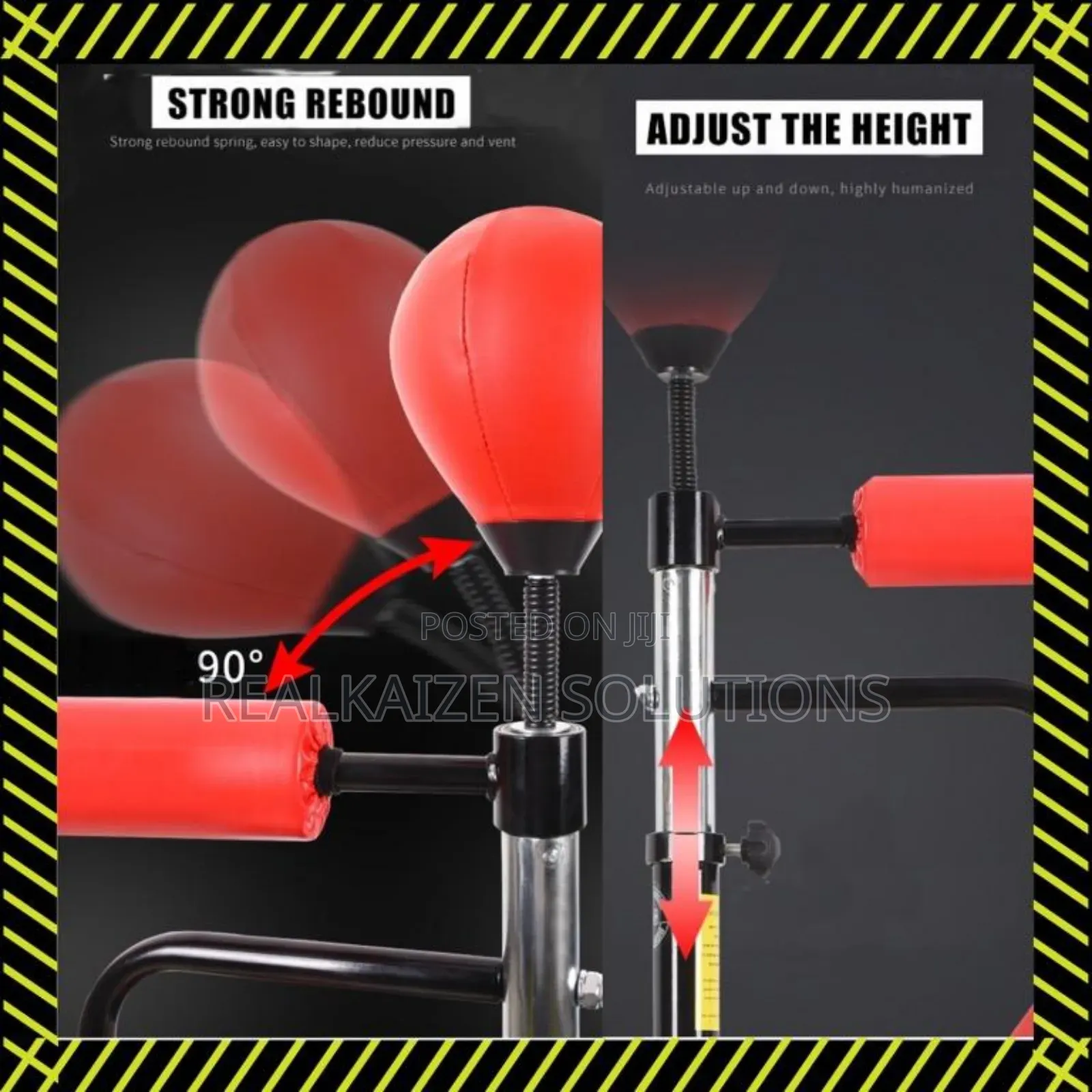 Adjustable Height 360 Spinning Reflex M/Arts Punching Bag