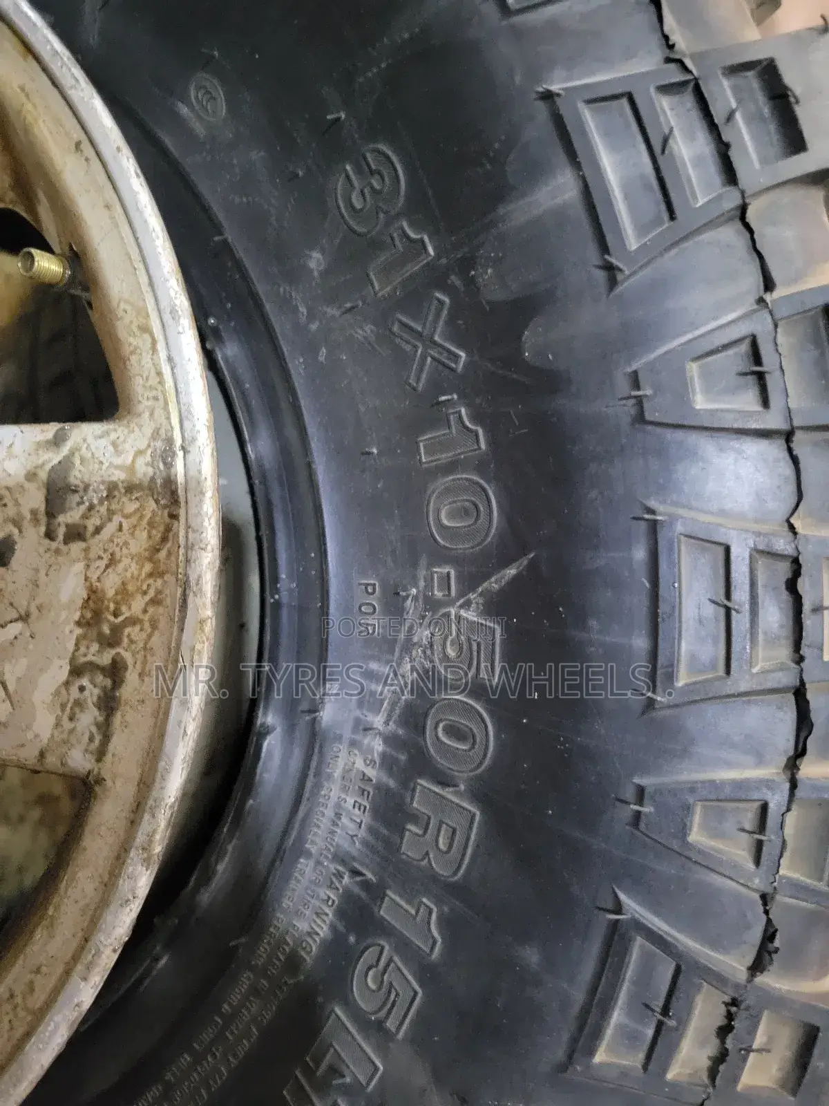31×10.50 R15 in the Type of Cougar AT Vry Gd and Vry Strong