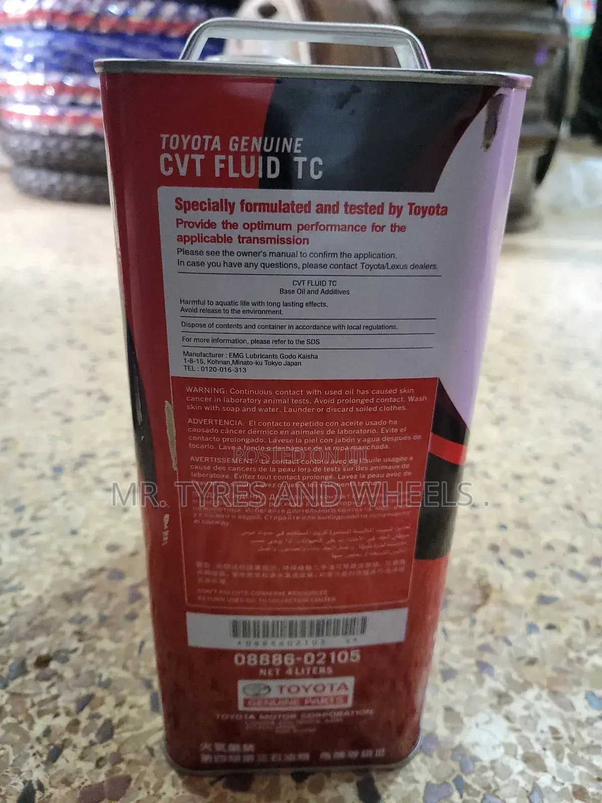 CVT FLUID for Toyota. 4 Littles Per Tin.