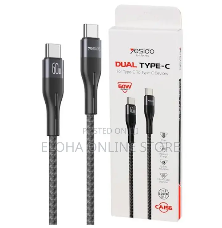 Yesido CA156 Type-C to Type-C 60W Data Cable
